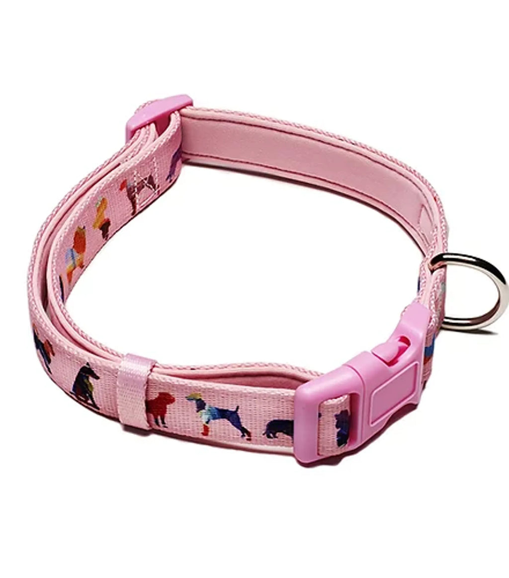 Adjustable Dog Collar in Seafoam or Pink, Small to Large
