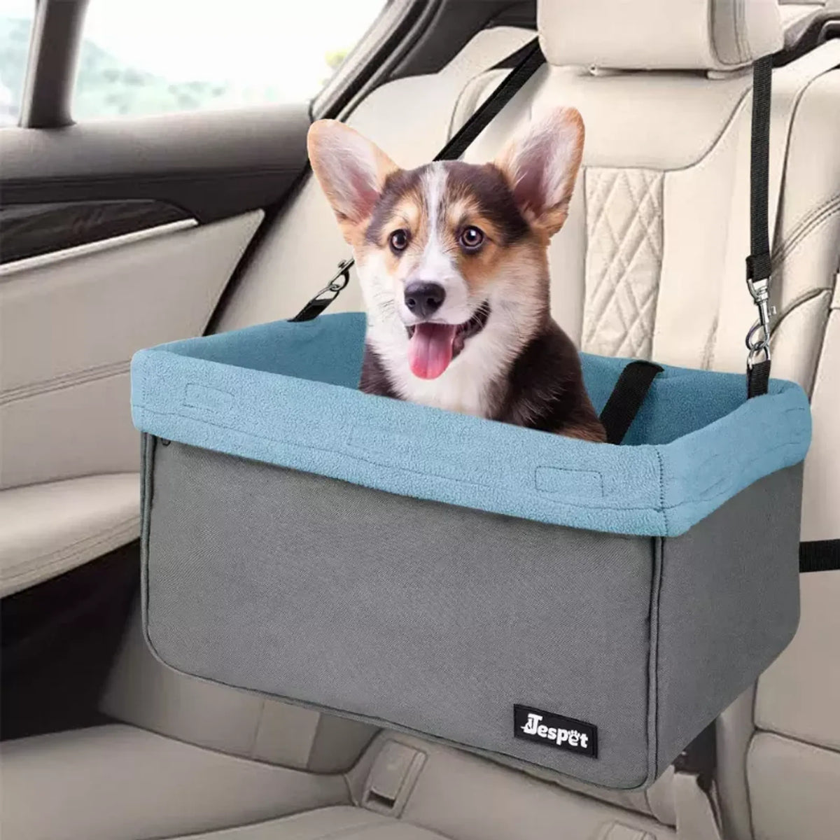 JESPET GOOPAWS Dog Booster Car Seat with Harness Tether, up to 24 lb