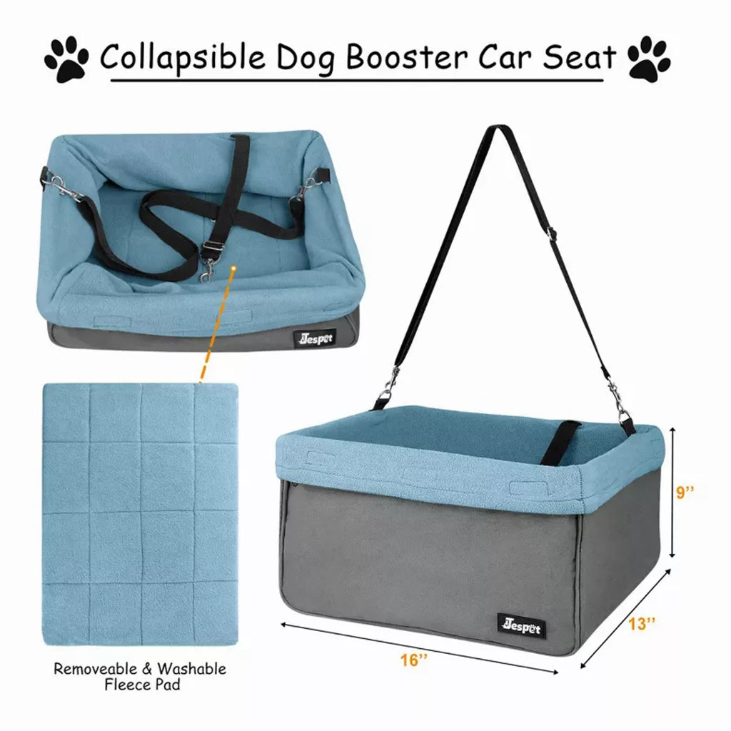 JESPET GOOPAWS Dog Booster Car Seat with Harness Tether, up to 24 lb