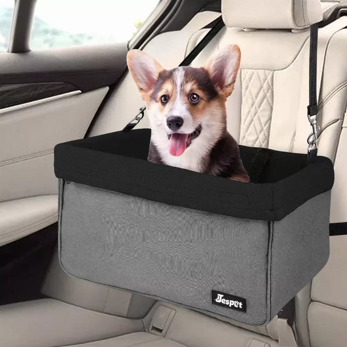 JESPET GOOPAWS Dog Booster Car Seat with Harness Tether, up to 24 lb