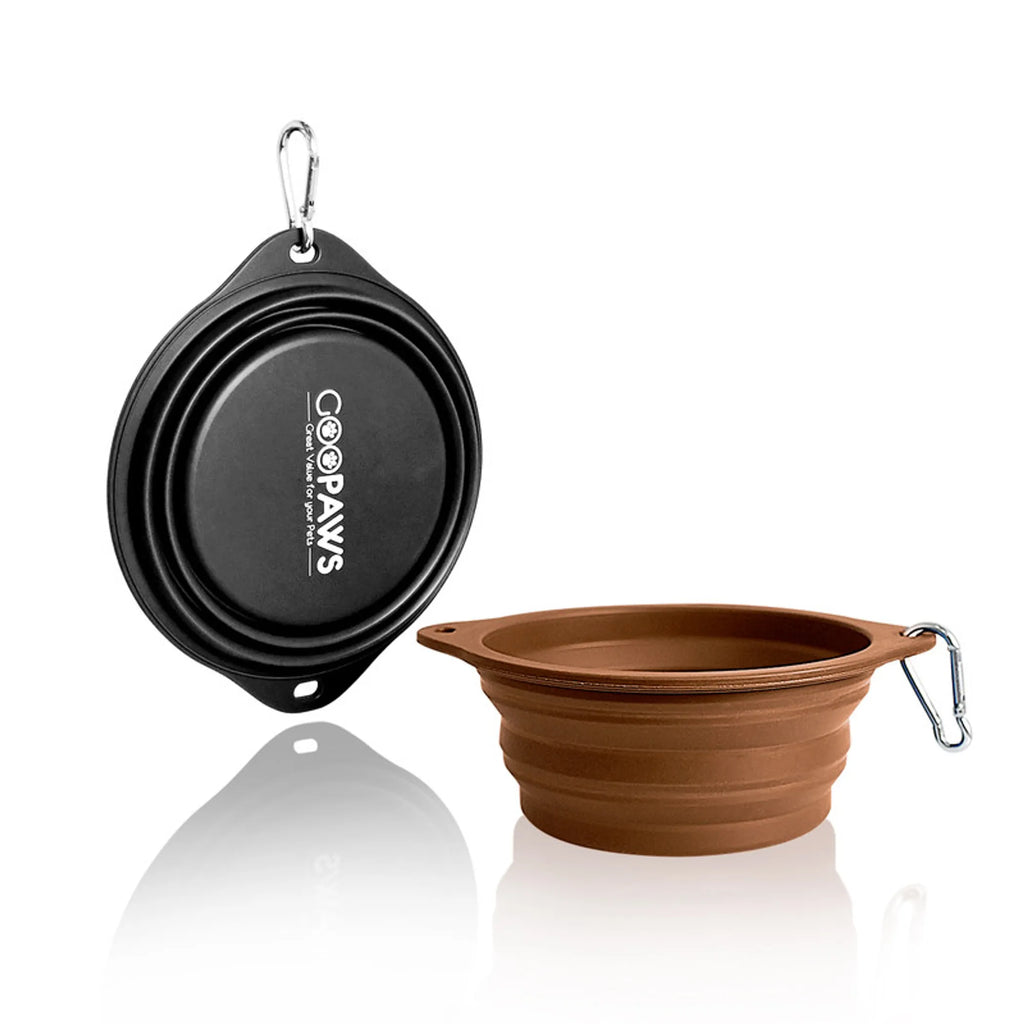 JESPET GOOPAWS Collapsible Silicone Travel Bowls, 2 Pack