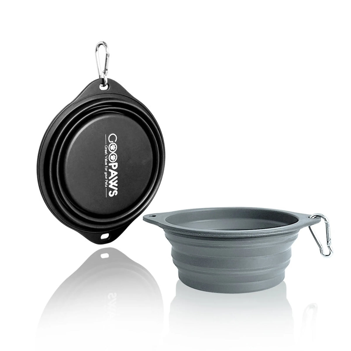 JESPET GOOPAWS Collapsible Silicone Travel Bowls, 2 Pack