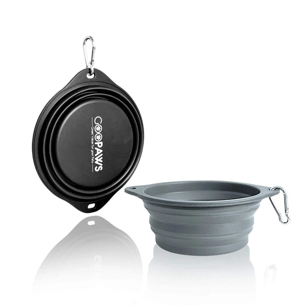 JESPET GOOPAWS Collapsible Silicone Travel Bowls, 2 Pack