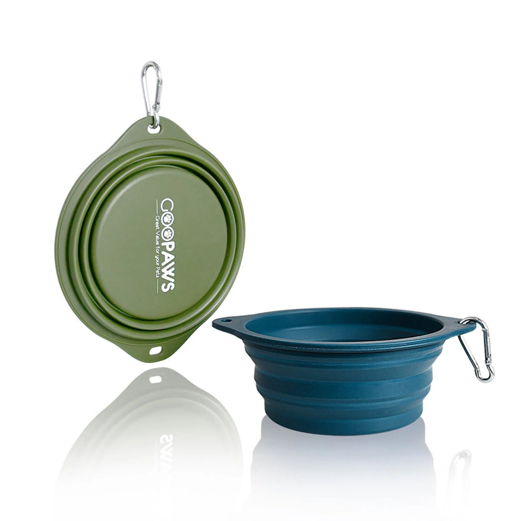 JESPET GOOPAWS Collapsible Silicone Travel Bowls, 2 Pack