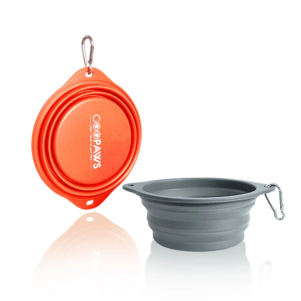 JESPET GOOPAWS Collapsible Silicone Travel Bowls, 2 Pack