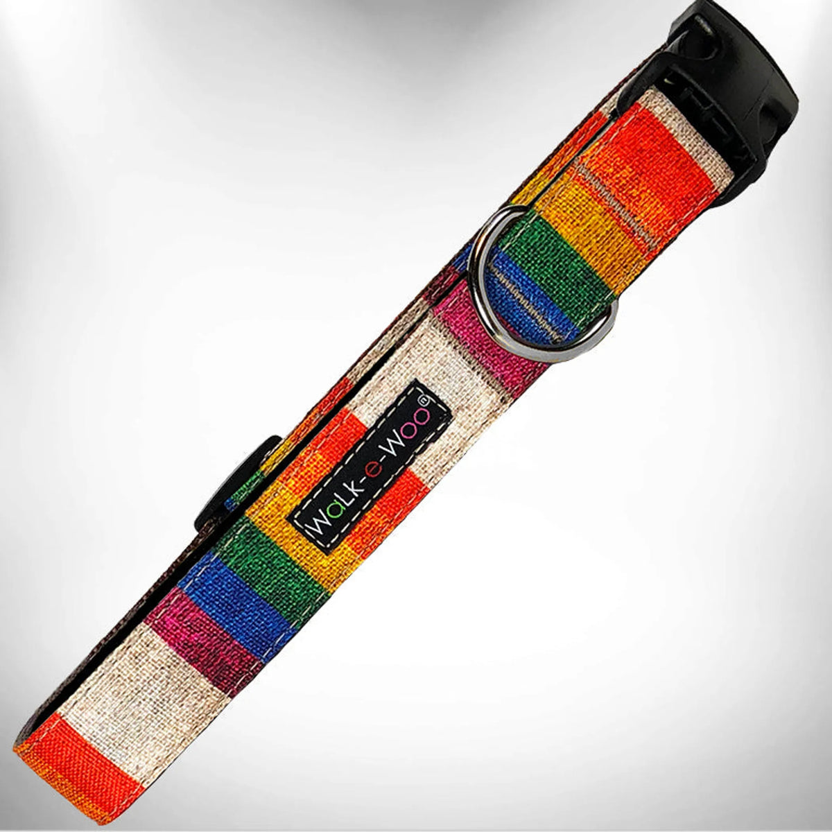 Walk-e-Woo Rainbow Pride Nylon Dog Collar, XS to XL
