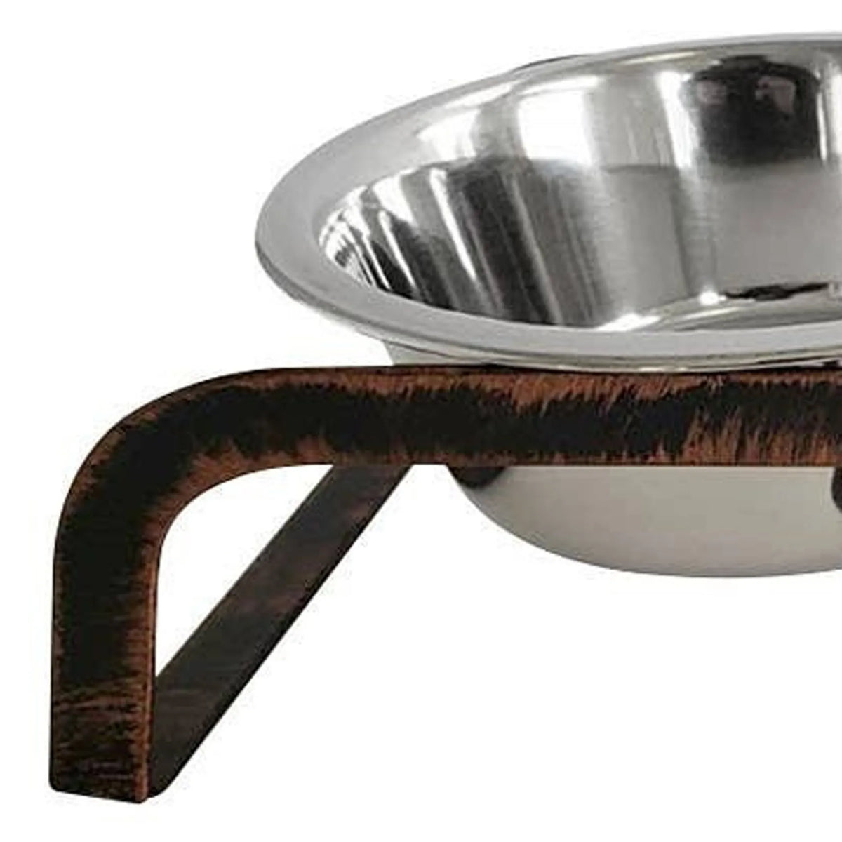 Rustic Elevated Dog Feeder with Two 16 oz Stainless Bowls