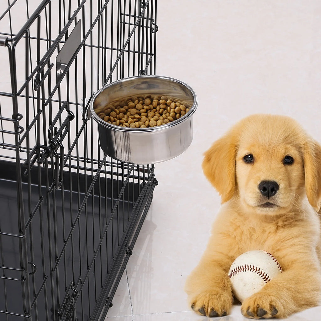 Stainless Steel Hanging Crate Bowl with Clamp, Medium