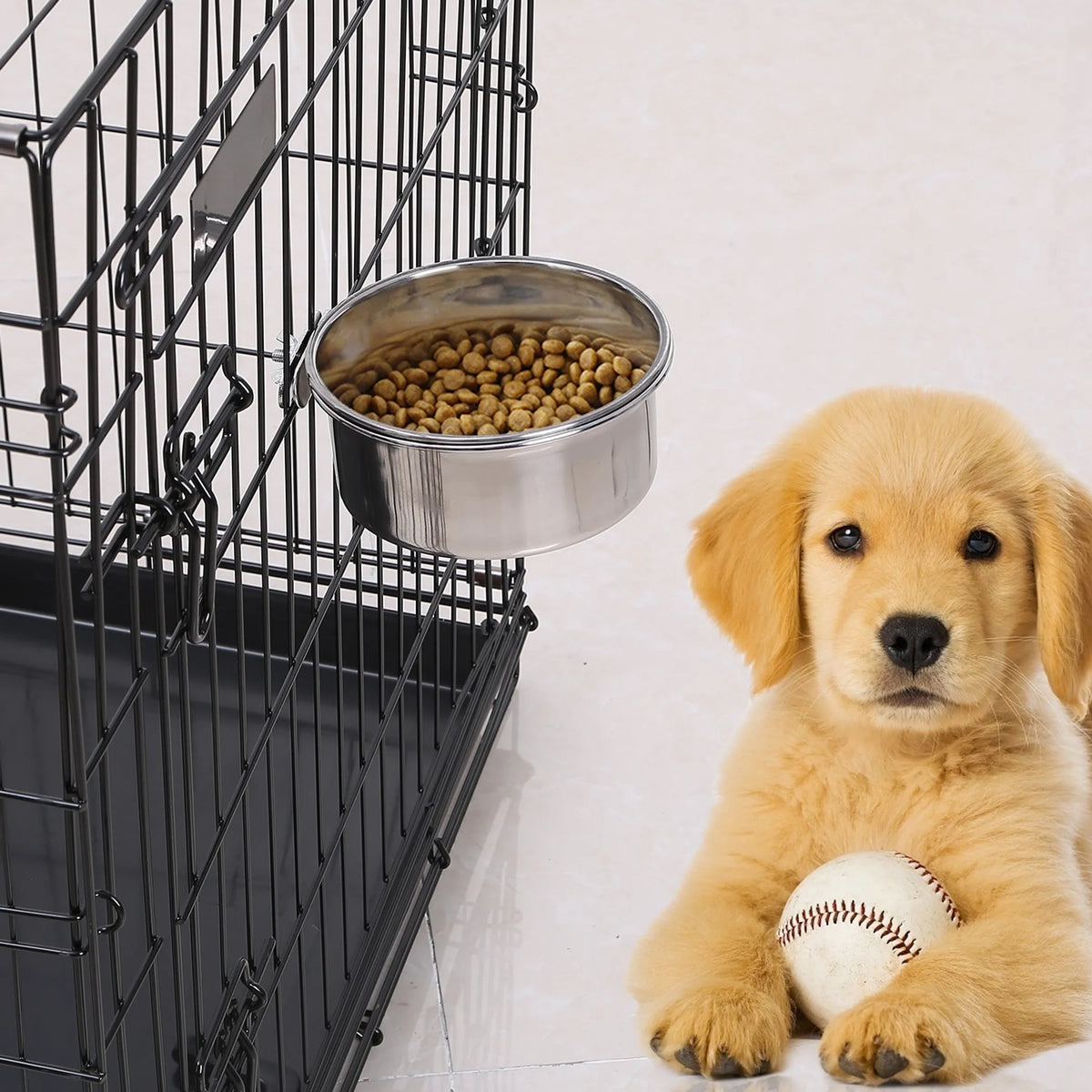 Stainless Steel Hanging Crate Bowl with Clamp, Medium