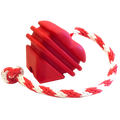 SodaPup Heart on a String Rubber Tug Toy for Large Dogs, Red