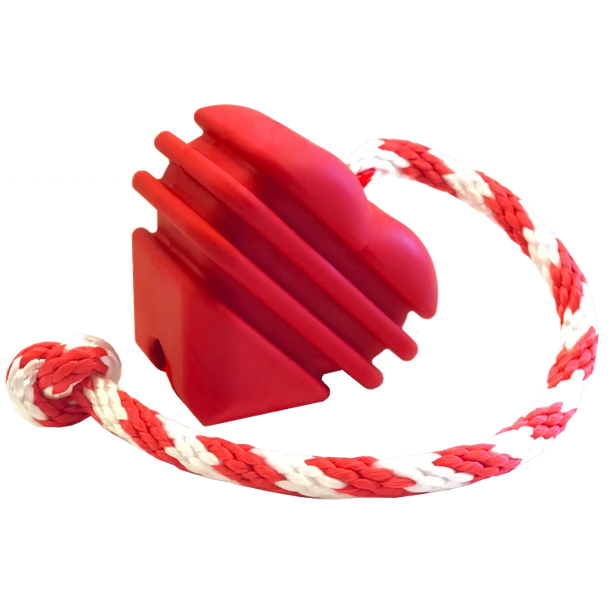SodaPup Heart on a String Rubber Tug Toy for Large Dogs, Red