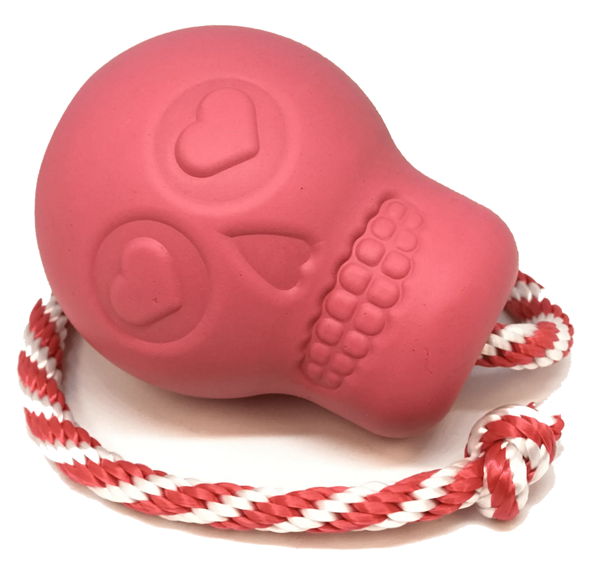 SodaPup USA-K9 Skull Rubber Chew and Treat Toy, Pink, Large