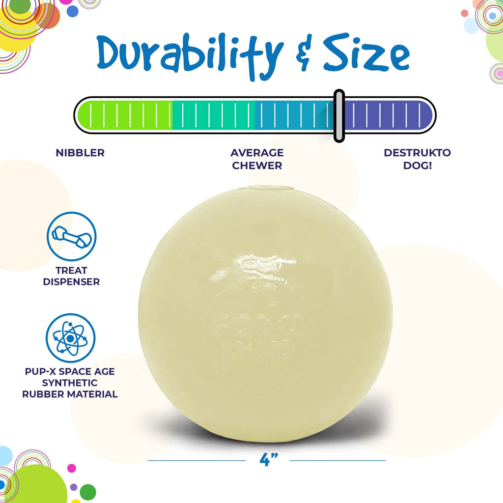 SodaPup PUP-X 4" Glow-in-the-Dark Treat Ball